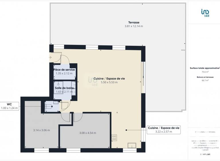 Appartement à vendre 465 000 € 3 pièces 2 chambres 77 m² RDC/2 Neuvecelle 74500