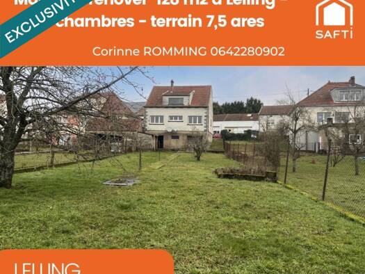 Maison à vendre 89 000 € 6 pièces 4 chambres 128 m² 758 m² de terrain Lelling 57660