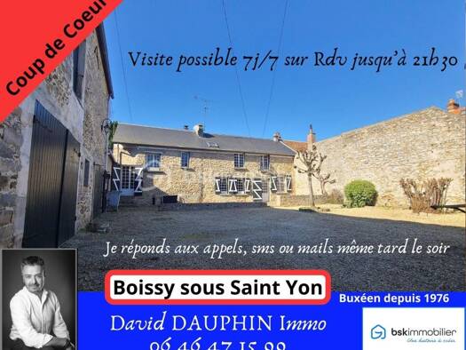 Ferme à vendre 442 000 € 6 pièces 3 chambres 139 m² 1 540 m² de terrain Boissy-sous-Saint-Yon 91790