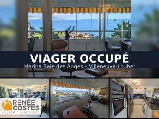 Appartement en viager occupé Bouquet 188 500 € 2 pièces 1 chambre 57 m² 8ème étage Route de Grasse Villeneuve-Loubet 06270