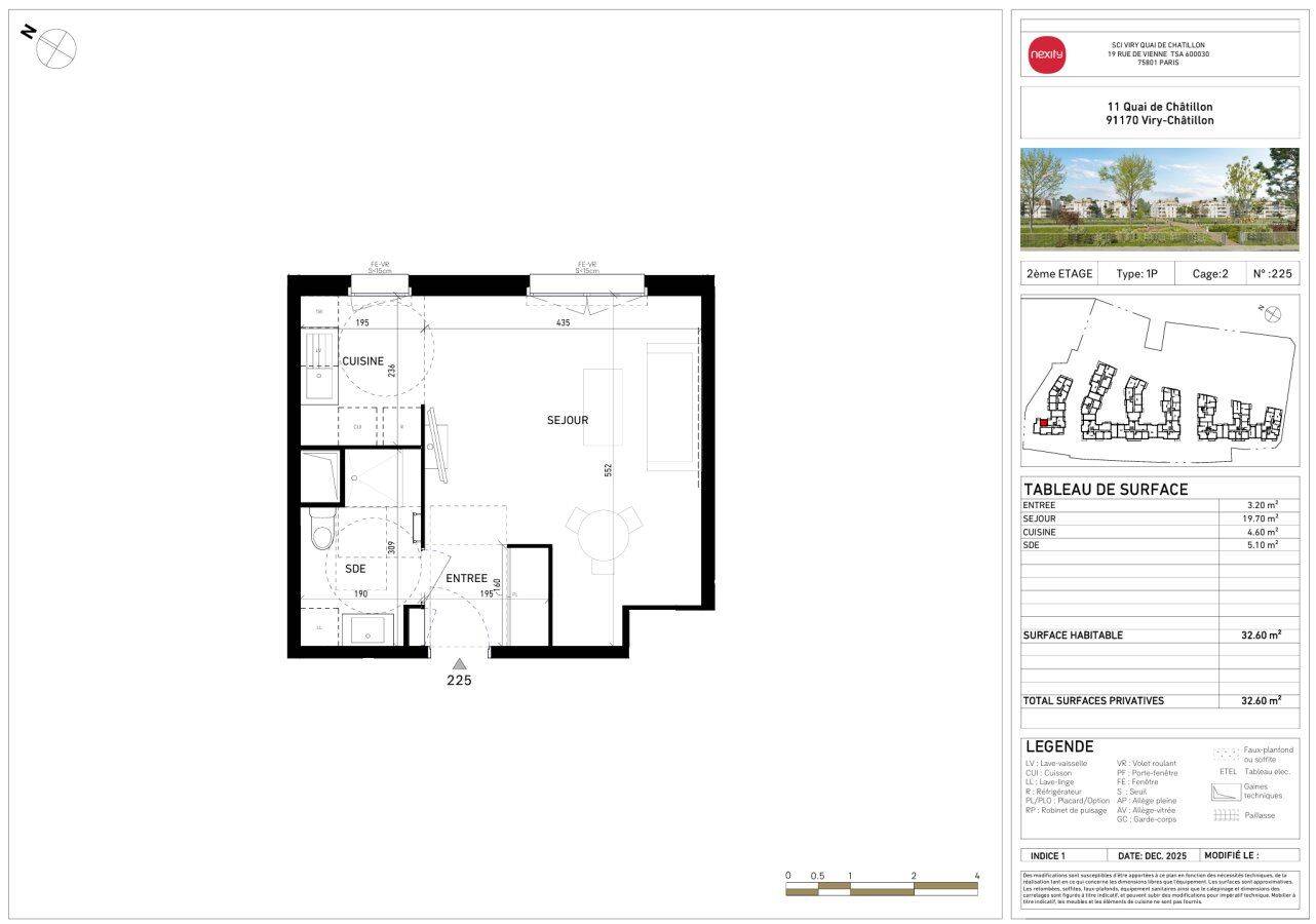 Appartement 1 pièce 33 m² · à Viry-Châtillon · 33 m² · 545 €