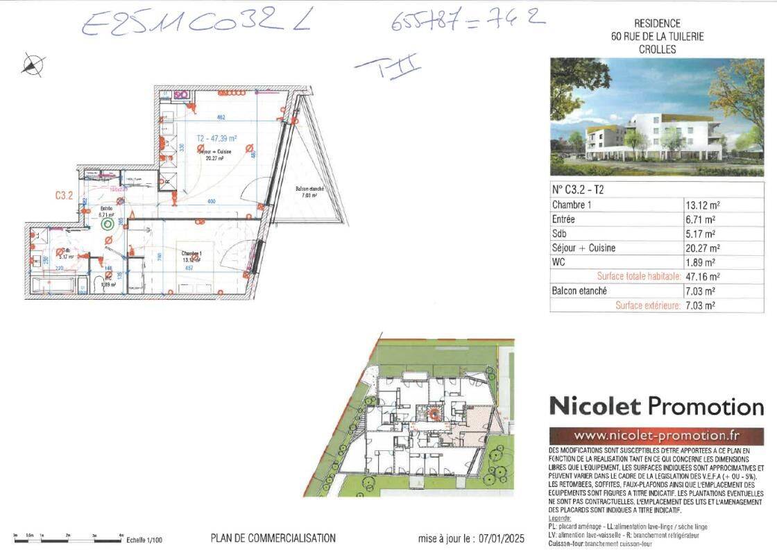 Appartement 2 pièces 47 m² · à Crolles · 47 m² · 742 €