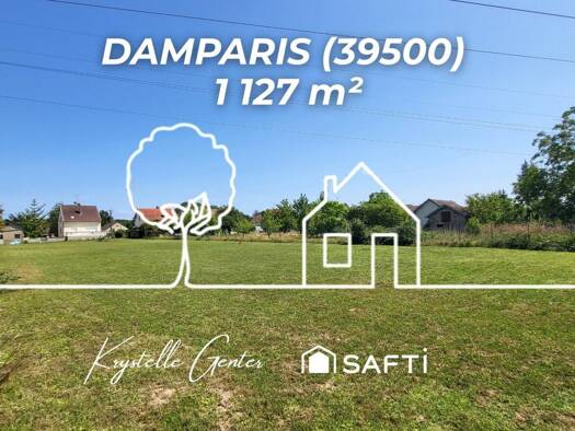 Terrain constructible viabilisé à vendre 75 000 € 1 127 m² de terrain Damparis 39500