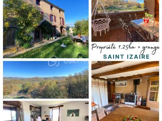 Maison à vendre 325 000 € 5 pièces 3 chambres 147 m² 12 500 m² de terrain Saint-Izaire 12480