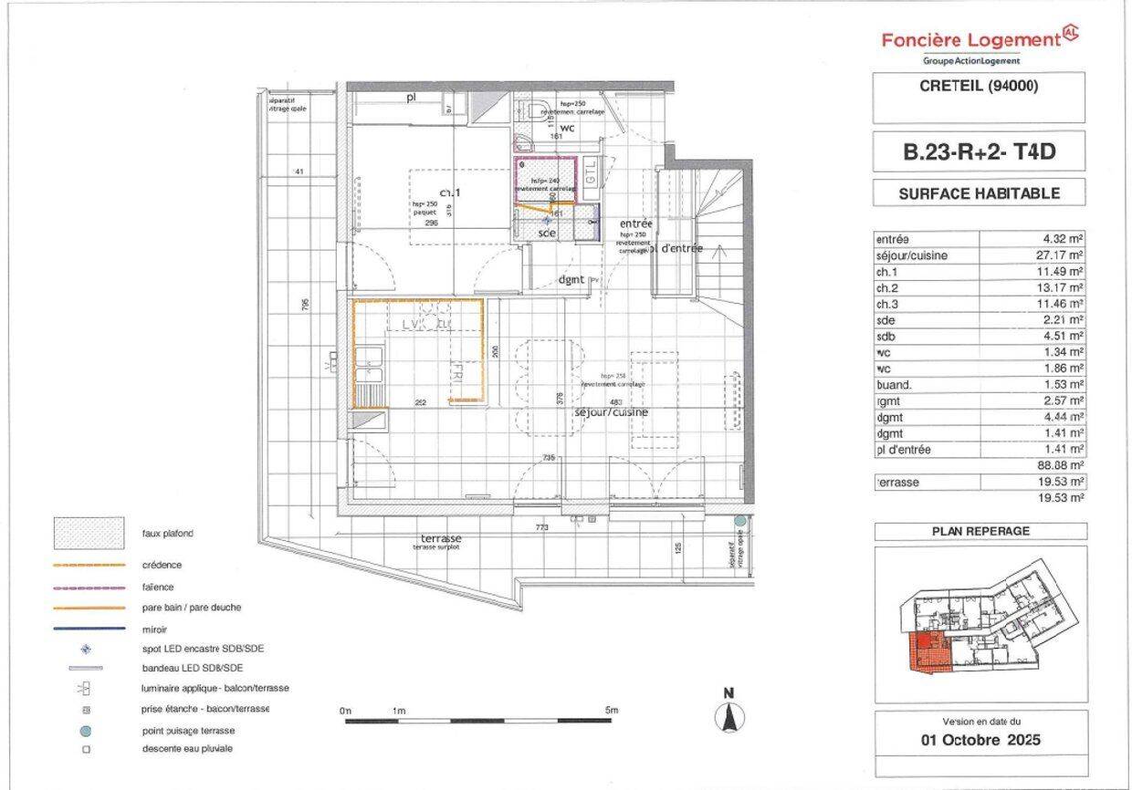 Appartement 4 pièces 89 m² · à Créteil · 88,9 m² · 1 625 €