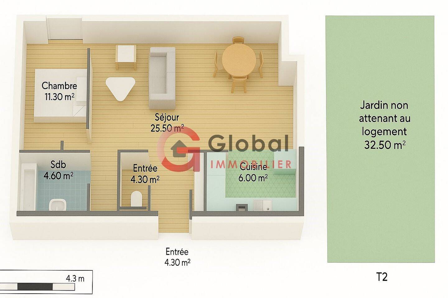 Appartement 2 pièces 58 m² · à Marseille 11ème Arrondissement · 57,8 m² · 292 930 €