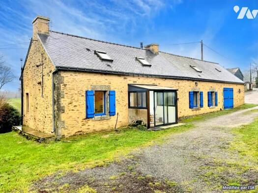 Maison de plain-pied à vendre 175 358 € 3 pièces 2 chambres 76 m² 4 100 m² de terrain Le Croisty 56540