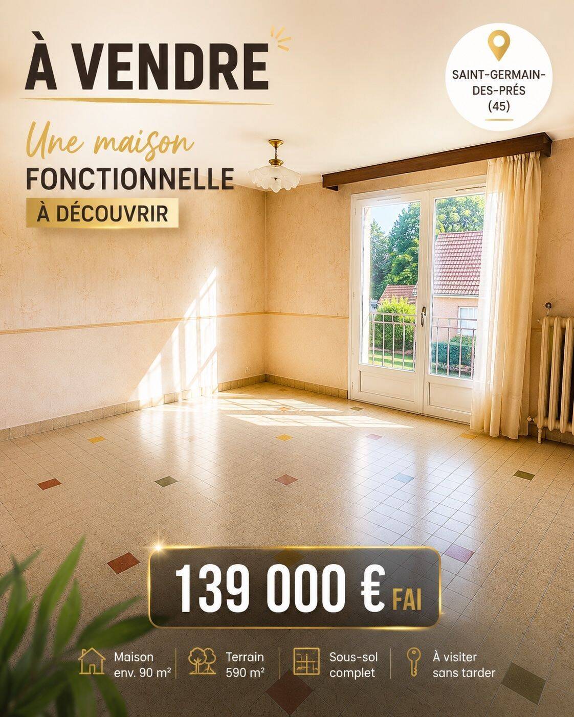 Maison 4 pièces 90 m² · à Saint-Germain-des-Prés · 90 m² · 139 000 €