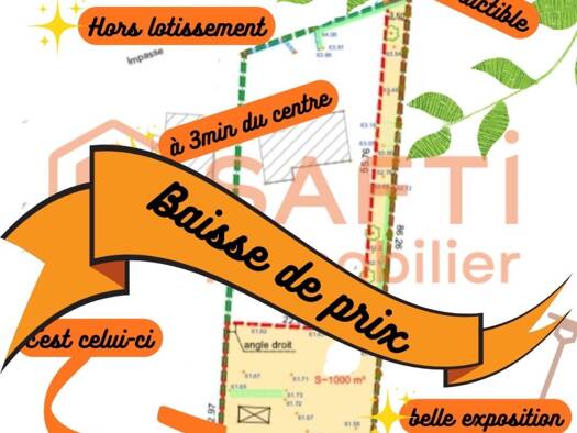 Terrain constructible à vendre 41 000 € 1 000 m² de terrain Villages Sud Ploërmel 56800