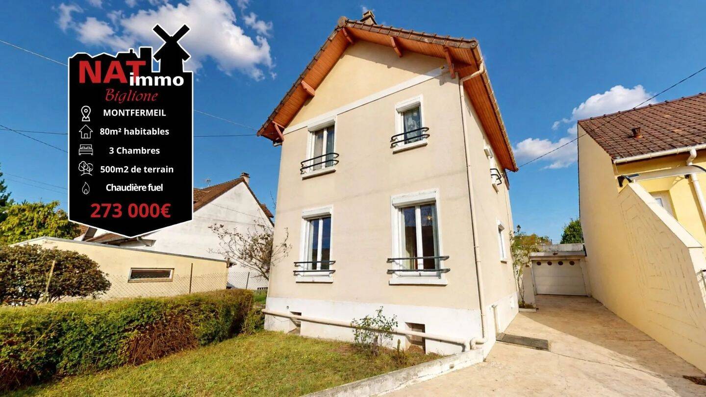 Maison 4 pièces 80 m² · à Montfermeil · 80 m² · 273 000 €