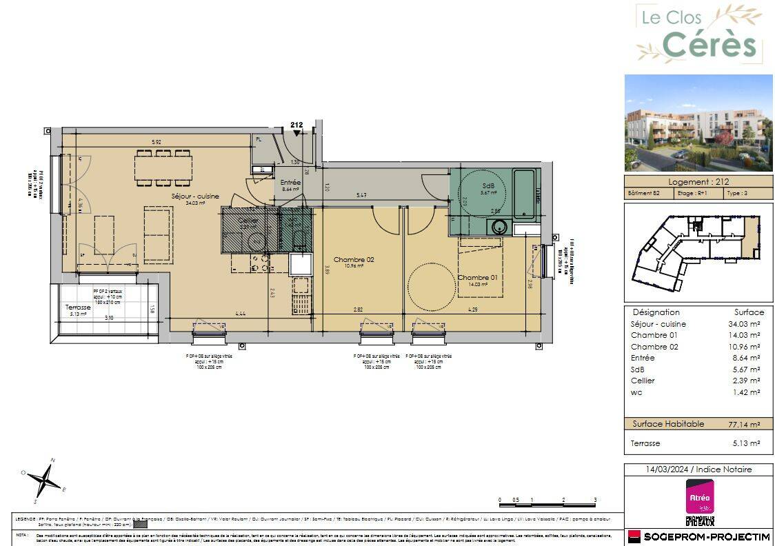 Appartement 3 pièces 77 m² · à Wambrechies · 77 m² · 980 €/mois