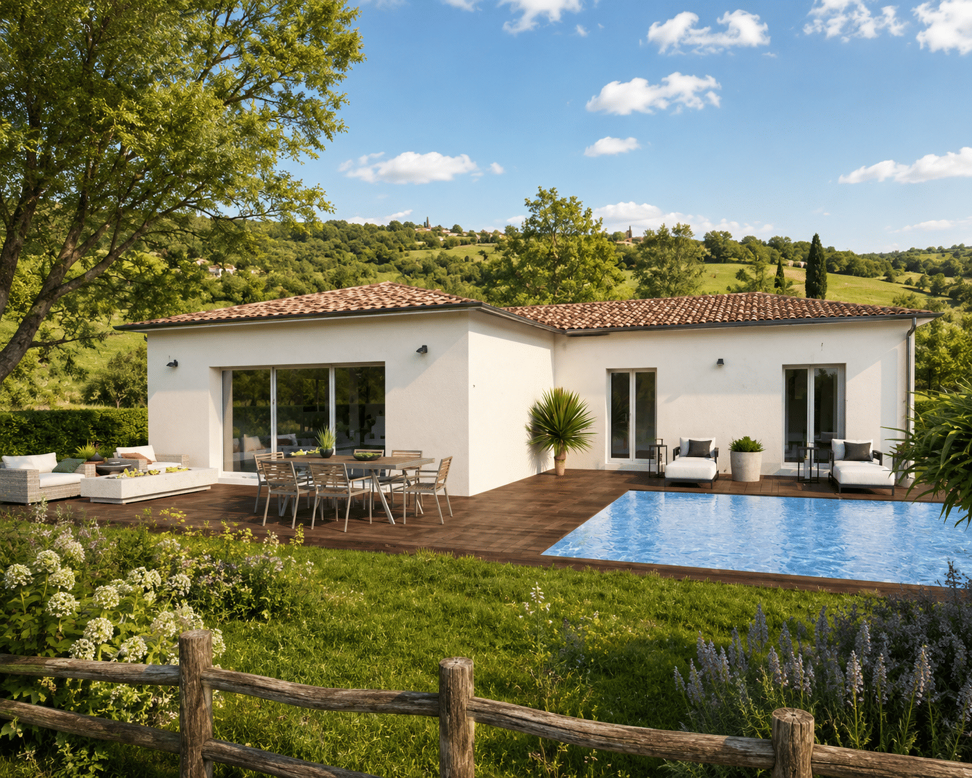 Villa plain pied suite parentale vue Pyrénées LABATUT 09700