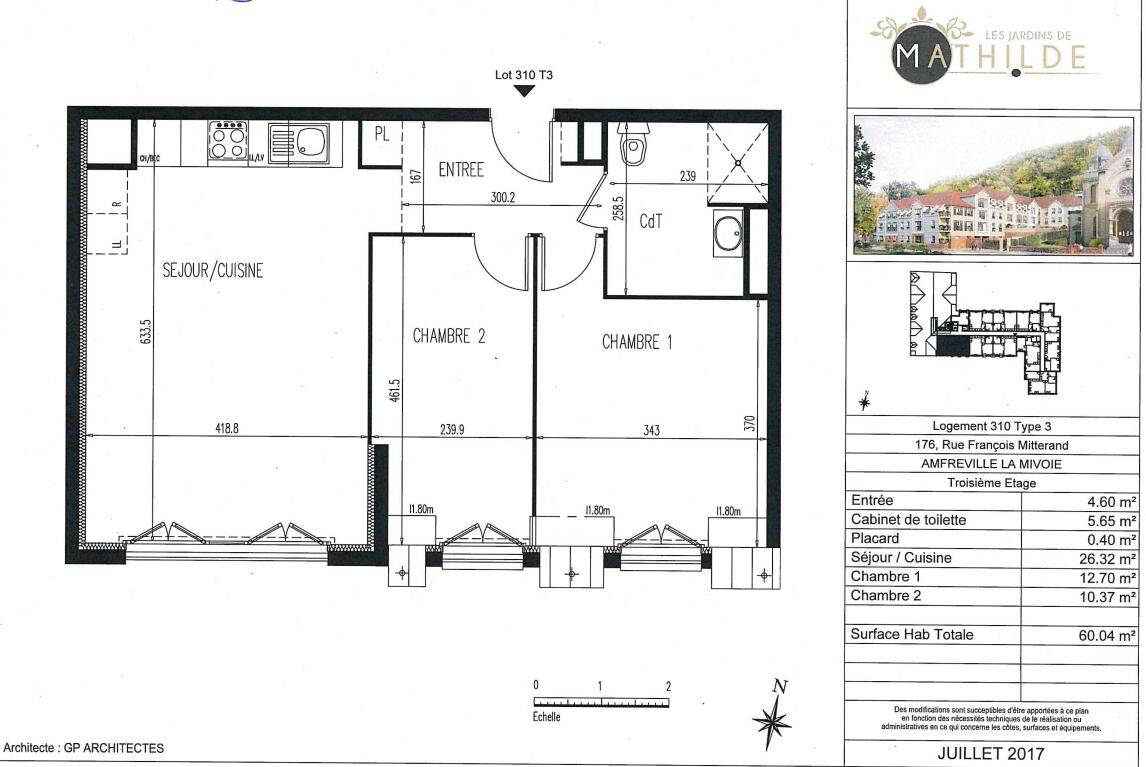 Appartement 3 pièces 59 m² · à Amfreville-la-Mi-Voie · 59 m² · 781 €