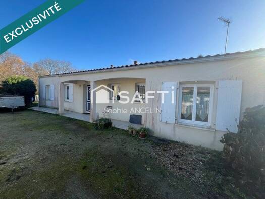 Maison de plain-pied à vendre 180 000 € 5 pièces 4 chambres 117 m² 1 391 m² de terrain Matha 17160