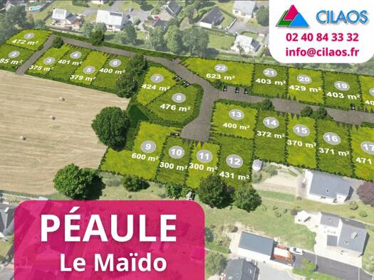 Terrain constructible viabilisé à vendre 41 000 € 400 m² de terrain Péaule 56130