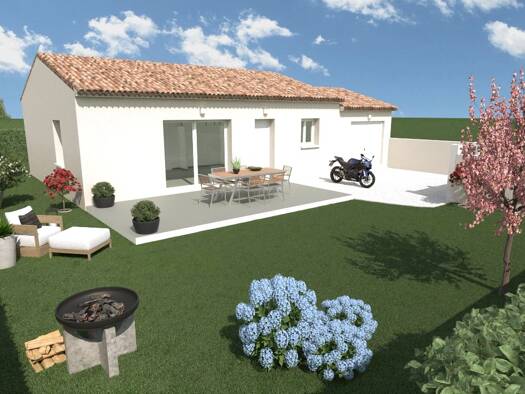 Terrain avec maison neuve à vendre 207 925 € 3 pièces 2 chambres 69 m² 400 m² de terrain Les Granges-Gontardes 26290