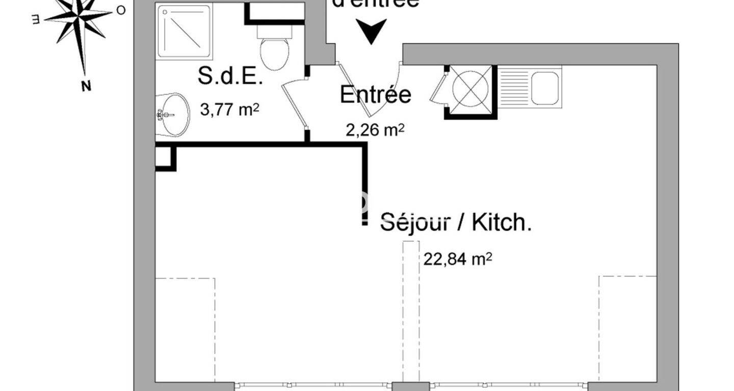 Appartement 1 pièce 29 m² · à Florange · 28,9 m² · 509 €/mois