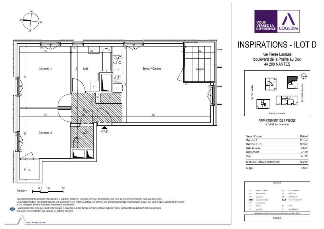 Appartement 3 pièces 66 m² · à Nantes · 66 m² · 901 €