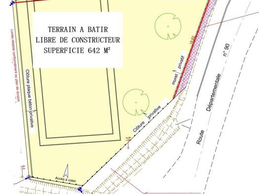 Terrain constructible à vendre 86 600 € 642 m² de terrain Andouillé-Neuville 35250