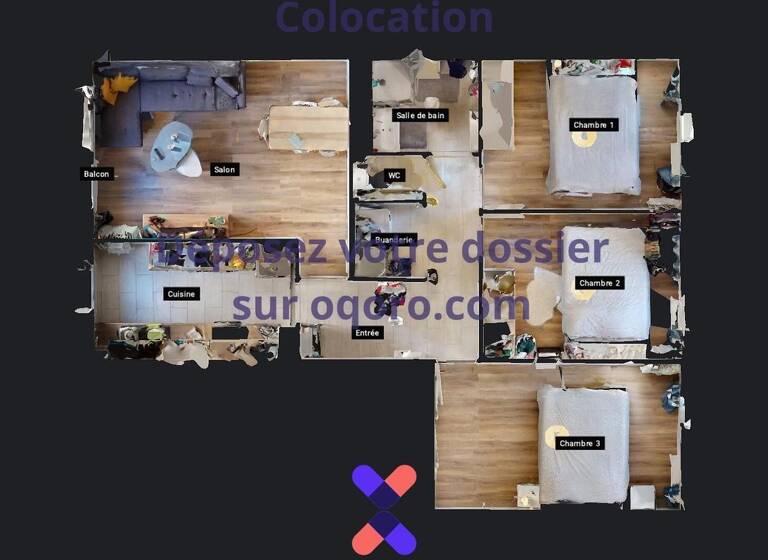 Colocation à louer 450 € 5 pièces 4 chambres 66 m² RDC Cusset Villeurbanne 69100
