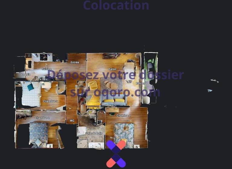 Colocation à louer 494 € 4 pièces 3 chambres 73 m² 4ème étage Tillay-Garotterie Saint-Herblain 44800