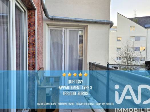 Appartement à vendre 163 000 € 3 pièces 2 chambres 57 m² Étage 2/4 Place Centrale-Quetignerots-Pre Bourgeot Quetigny 21800