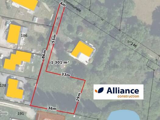 Terrain constructible à vendre 75 000 € 1 301 m² de terrain Missillac 44780