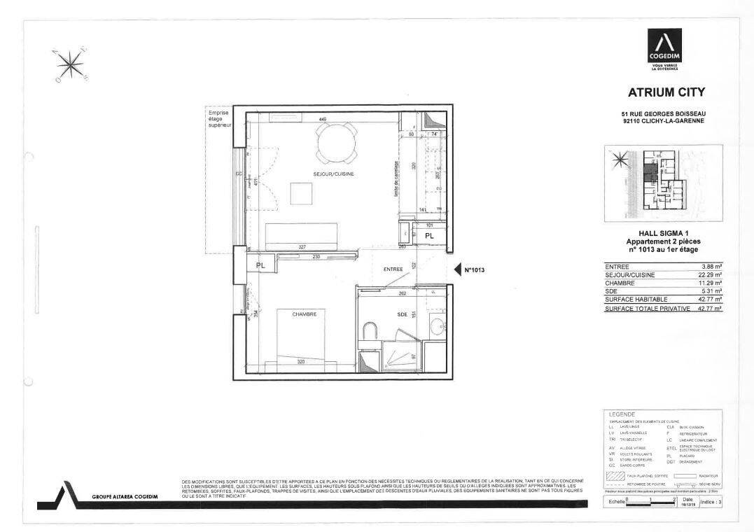 Appartement 2 pièces 42 m² · à Clichy · 42 m² · 1 107 €