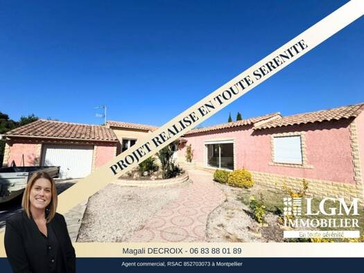 Villa à vendre 450 000 € 3 pièces 2 chambres 118 m² 917 m² de terrain Village Teyran 34820