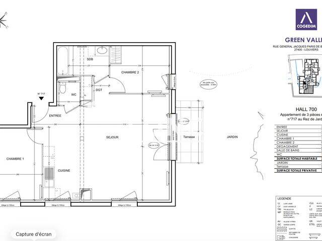 Appartement 3 pièces 72 m² · à Louviers · 71,9 m² · 823 €