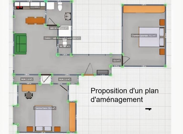 Appartement à vendre 39 900 € 3 pièces 2 chambres 68 m² Étage 2/2 Centre Ville Delle 90100