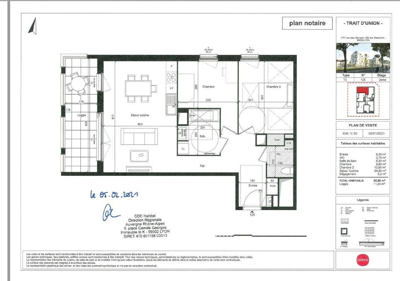 Appartement 3 pièces 66 m² · à Lyon 8ème Arrondissement · 66 m² · 948 €