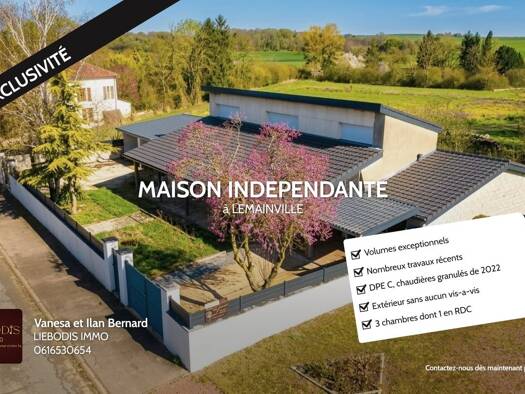 Maison à vendre 239 000 € 5 pièces 3 chambres 190 m² Lemainville 54740