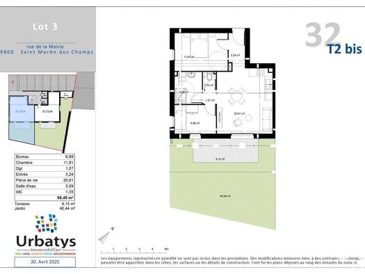 Appartement à vendre - neuf 200 668 € 3 pièces 2 chambres 50 m² RDC Saint-Martin-des-Champs 29600