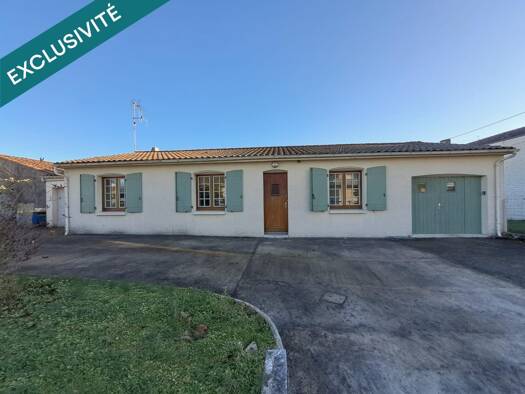 Maison de plain-pied à vendre 162 000 € 4 pièces 3 chambres 114 m² 656 m² de terrain Charzais Fontenay-le-Comte 85200