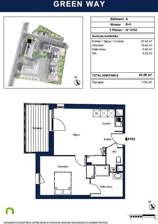 Appartement 2 pièces 43 m² · à Talence · 43 m² · 700 €
