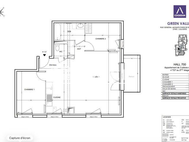Appartement 3 pièces 72 m² · à Louviers · 71,9 m² · 813 €