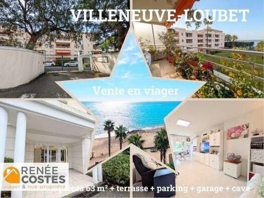 Appartement en viager occupé Bouquet 109 200 € 3 pièces 2 chambres 63 m² Étage 2/4 Vaug Villeneuve-Loubet 06270