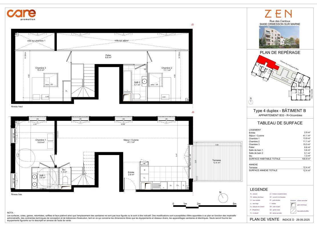 Appartement 4 pièces 100 m² · à Ormesson-sur-Marne · 100 m² · 1 629 €/mois