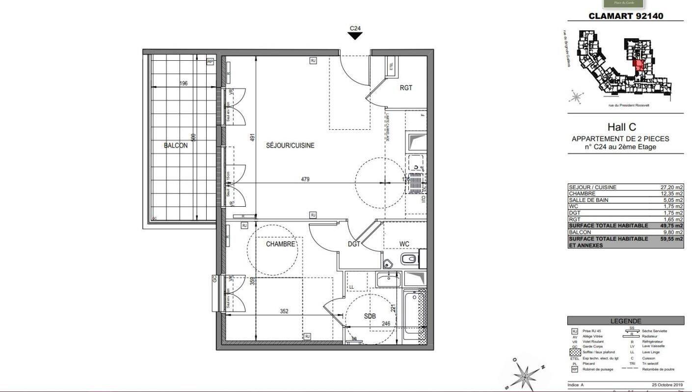 Appartement 2 pièces 49 m² · à Clamart · 49 m² · 1 170 €
