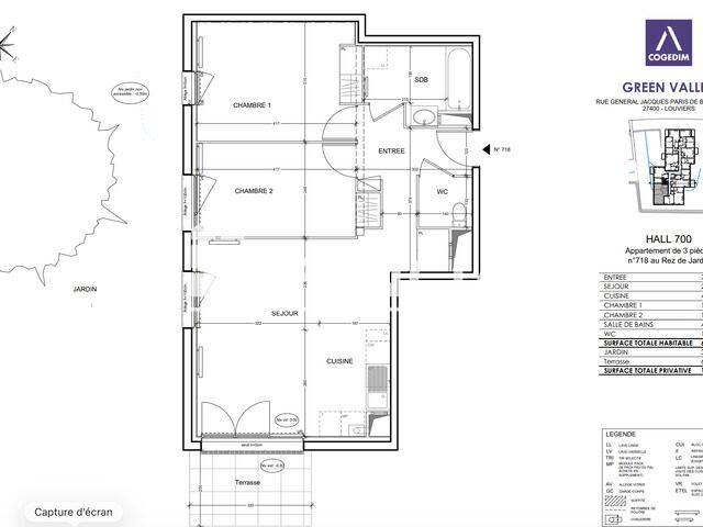 Appartement 3 pièces 65 m² · à Louviers · 64,8 m² · 758 €