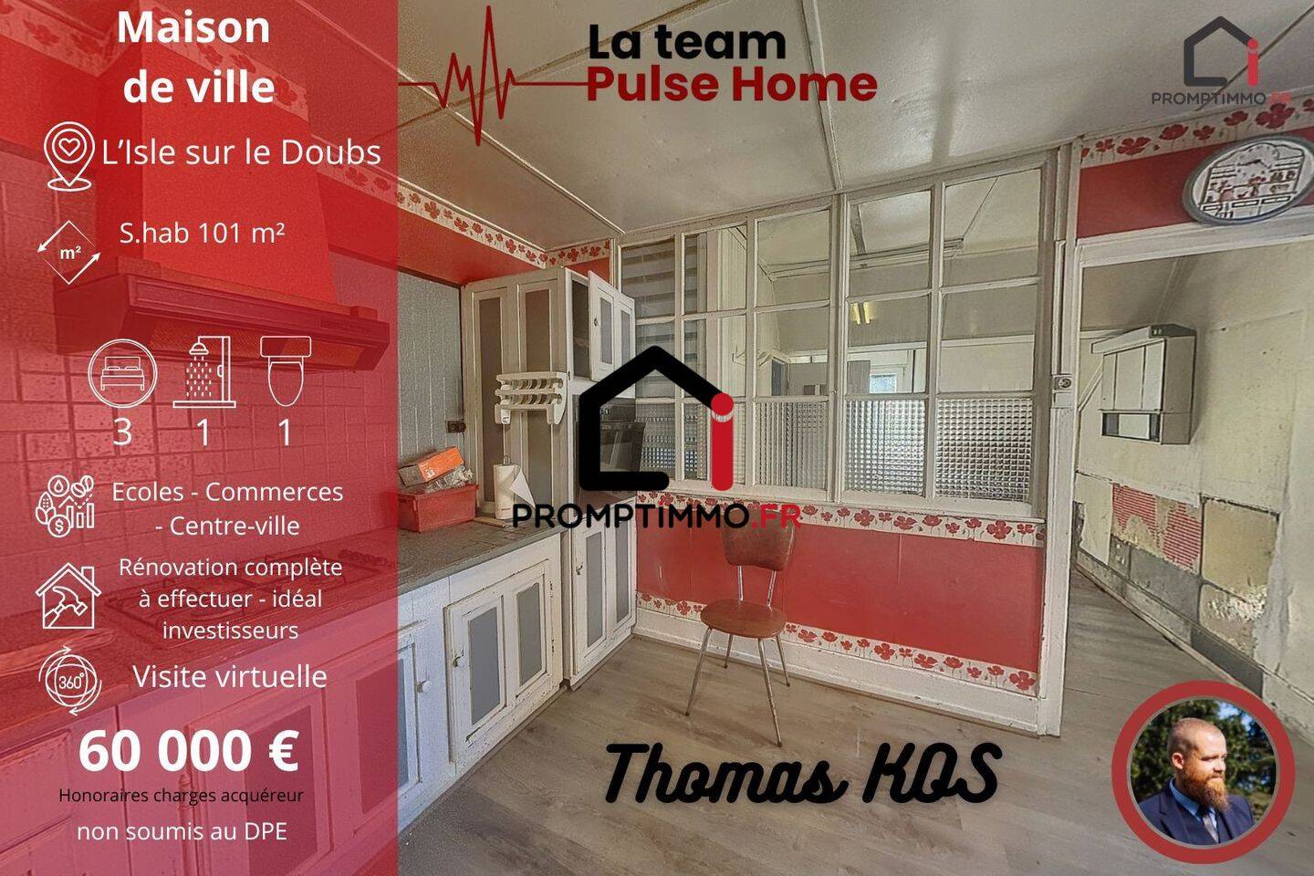 Maison 4 pièces 110 m² · à L'Isle-sur-le-Doubs · 110 m² · 60 000 €
