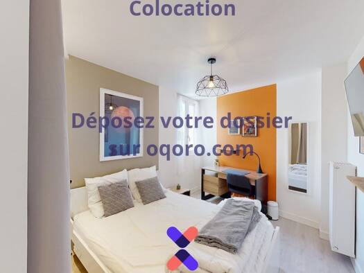 Colocation à louer 430 € 6 pièces 5 chambres 81 m² 9ème étage Les Fontaines Tours 37200