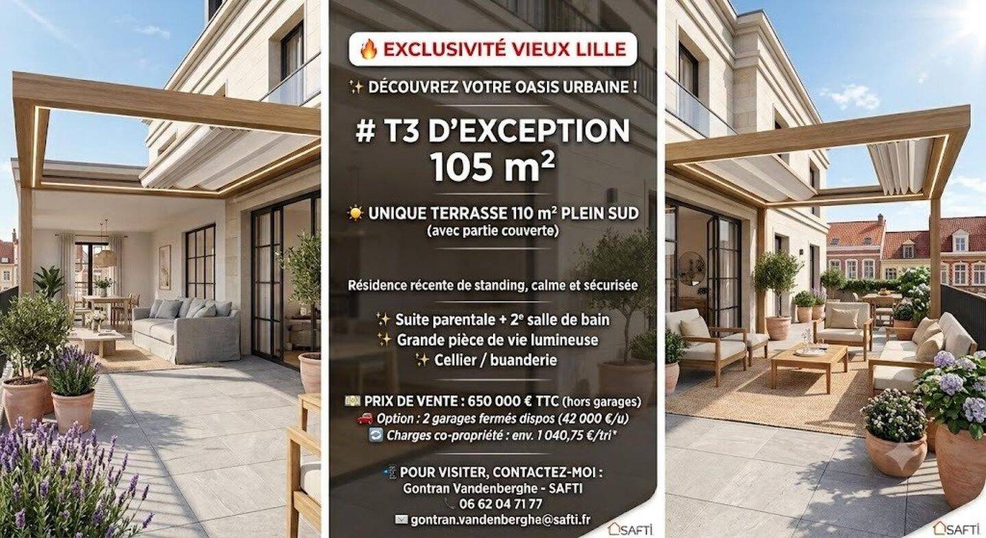 Appartement 4 pièces 105 m² · à Lille · 105 m² · 650 000 €