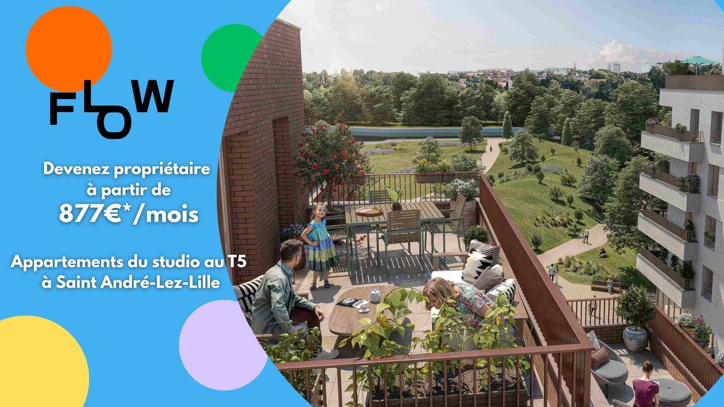 Appartement 3 pièces 62 m² · à Saint-André-lez-Lille · 62 m² · 303 000 €