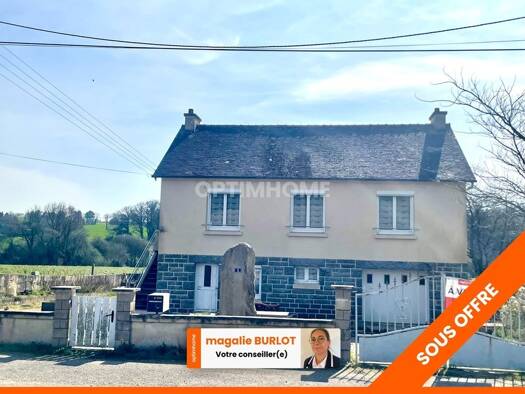 Maison de plain-pied à vendre 87 000 € 4 pièces 2 chambres 68 m² 4 160 m² de terrain Saint-Nicolas-du-Pélem 22480