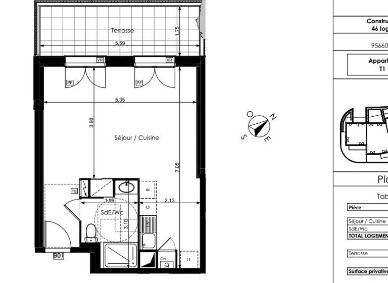 Appartement à vendre - Première occupation 184 500 € 1 pièce 35 m² RDC/2 Champagne-sur-Oise 95660