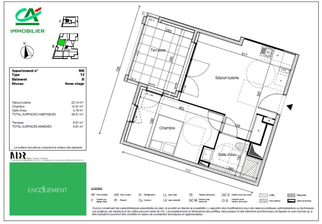 Appartement 2 pièces 39 m² · à Montpellier · 39 m² · 746 €