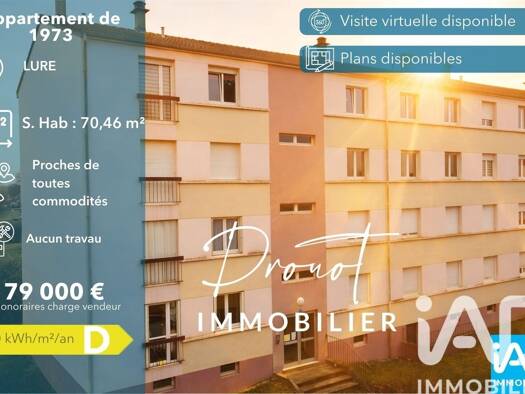 Appartement à vendre 79 000 € 4 pièces 2 chambres 70 m² Étage 2/4 Pologne Lure 70200