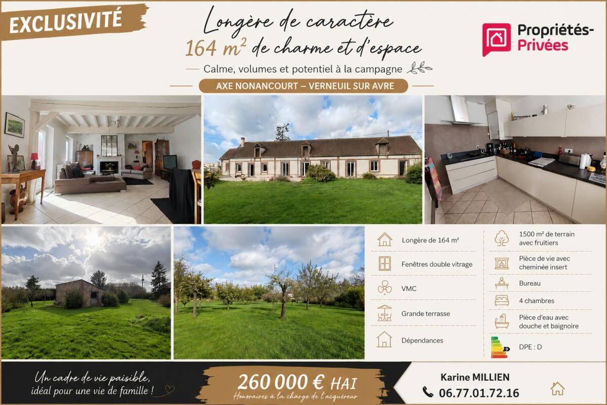 Maison 7 pièces 164 m² · à Dampierre-sur-Avre · 164 m² · 260 000 €